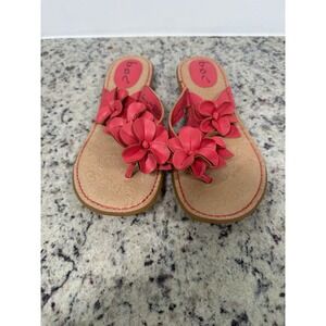 Boc Coral Pink Floral Thong Sandals Flip Flops Women's Size 8M